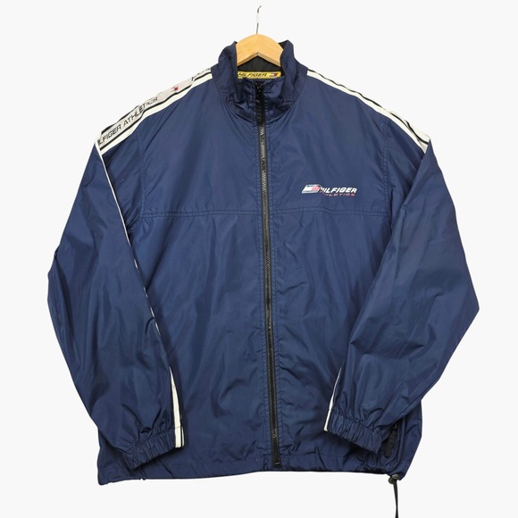 Tommy Hilfiger Other - Vintage Tommy Hilfiger Athletics Windbreaker Jacket Navy Blue Mens S Logo Tape